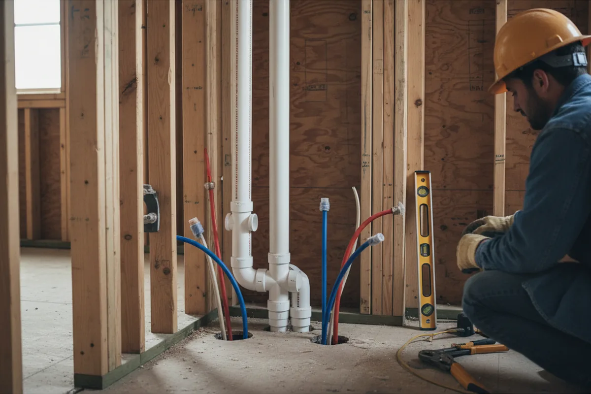 Drain and supply rough-in during Garbage Disposal Repair in New Brunswick